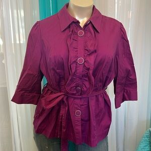 Short Ruffled 3/4 Sleeve Jacket